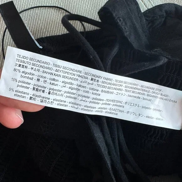 Stradivarius Black Eyelet Ruffle Crop Top (Size S) New Without Tags 🖤 - Picture 11 of 12